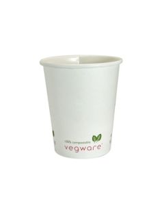 Compostable 10oz White Hot Cup - Pack of 50