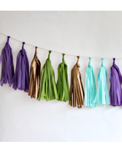 Orchid Tissue Paper Tassel Garland - 6' Long-