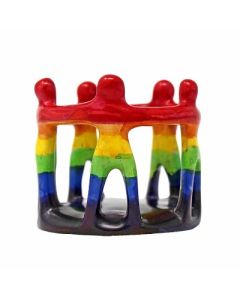 Colored Circle Of Friends Handmade Sculpture
