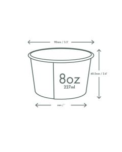 Compostable Soup Container 8 oz-Pack of 50