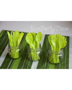 Green Compostable PLA 6 inch Forks - Pack of 50