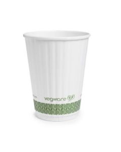 Compostable 12oz White Hot Double Wall Cup - Pack of 25