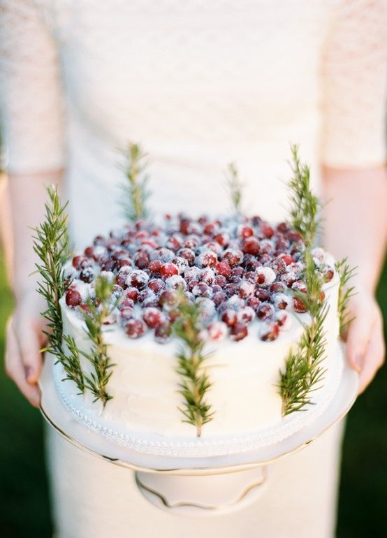 Eco-friendly Winter Wedding Themes from Ecopartytime - Cake with Cranberries