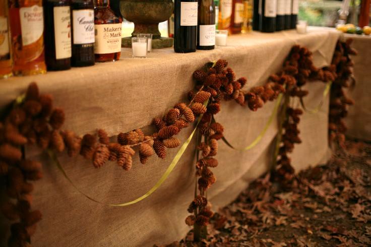 Eco-friendly Winter Wedding Themes from Ecopartytime - Pinecone Decorations